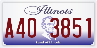 IL license plate A403851