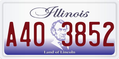 IL license plate A403852