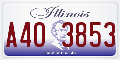 IL license plate A403853