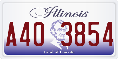 IL license plate A403854
