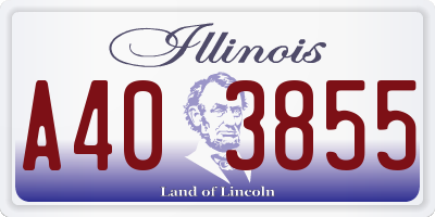 IL license plate A403855
