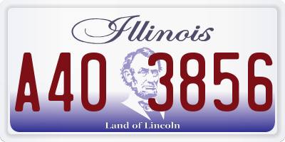 IL license plate A403856