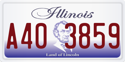 IL license plate A403859