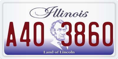 IL license plate A403860