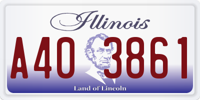 IL license plate A403861