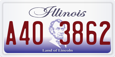 IL license plate A403862