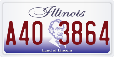 IL license plate A403864
