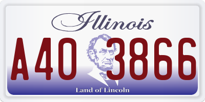IL license plate A403866