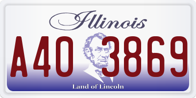 IL license plate A403869