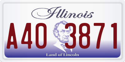 IL license plate A403871