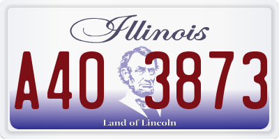 IL license plate A403873