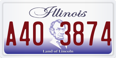 IL license plate A403874
