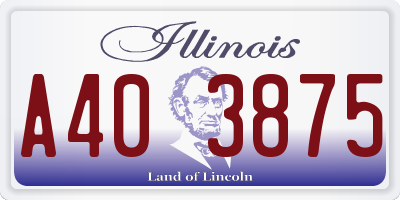 IL license plate A403875