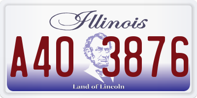 IL license plate A403876