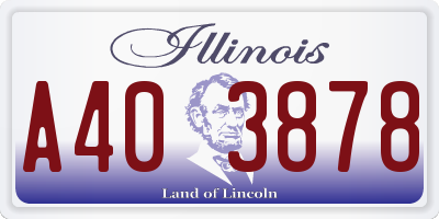 IL license plate A403878