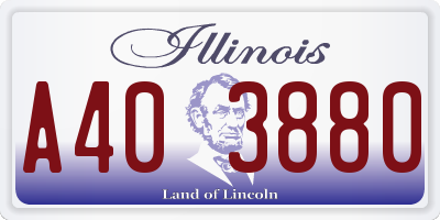 IL license plate A403880