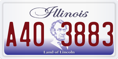IL license plate A403883