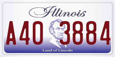 IL license plate A403884