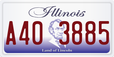 IL license plate A403885
