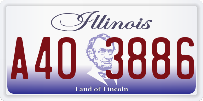 IL license plate A403886