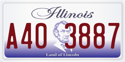 IL license plate A403887