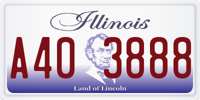 IL license plate A403888
