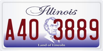 IL license plate A403889