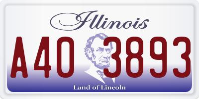IL license plate A403893