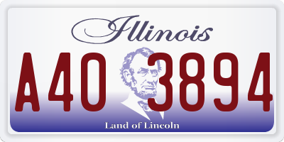 IL license plate A403894
