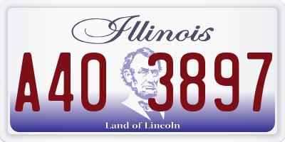 IL license plate A403897