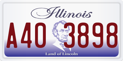 IL license plate A403898