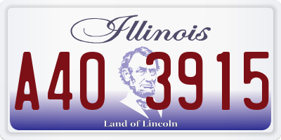 IL license plate A403915