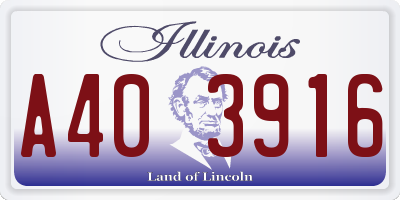 IL license plate A403916