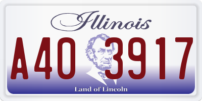 IL license plate A403917