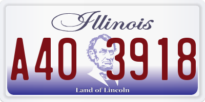 IL license plate A403918