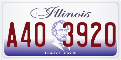 IL license plate A403920
