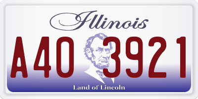 IL license plate A403921