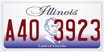 IL license plate A403923