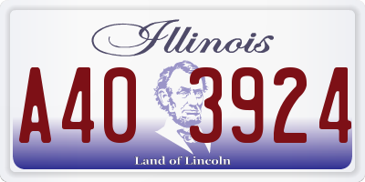 IL license plate A403924