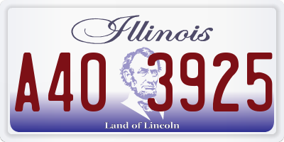 IL license plate A403925