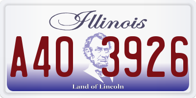 IL license plate A403926