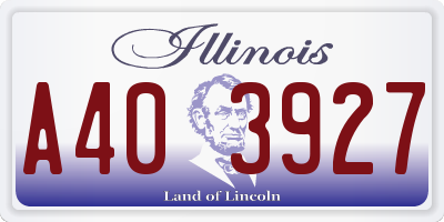 IL license plate A403927