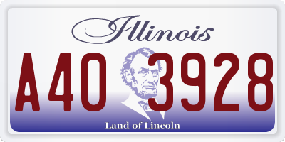 IL license plate A403928