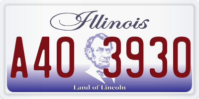 IL license plate A403930