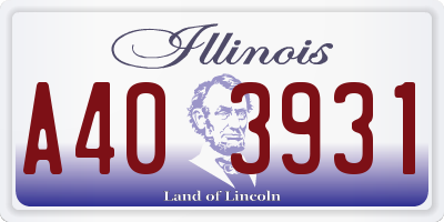 IL license plate A403931