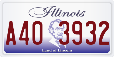IL license plate A403932