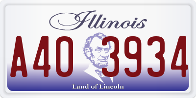 IL license plate A403934