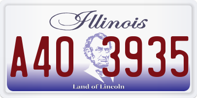 IL license plate A403935