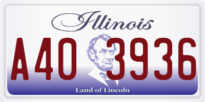 IL license plate A403936