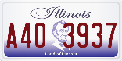 IL license plate A403937